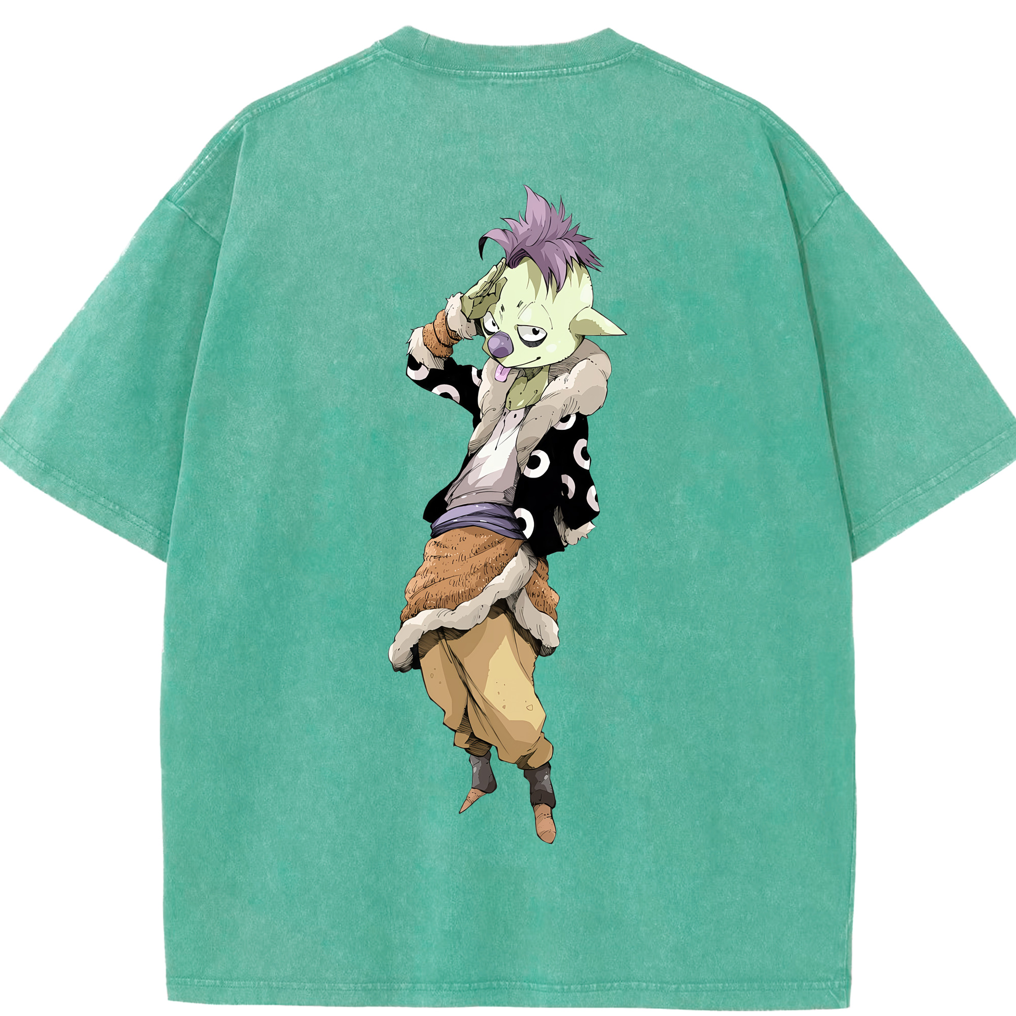 （画像用） 転スラ Regarding Reincarnated to Slime 綿100% ヴィンテージ風 半袖Tシャツ（背面プリント）